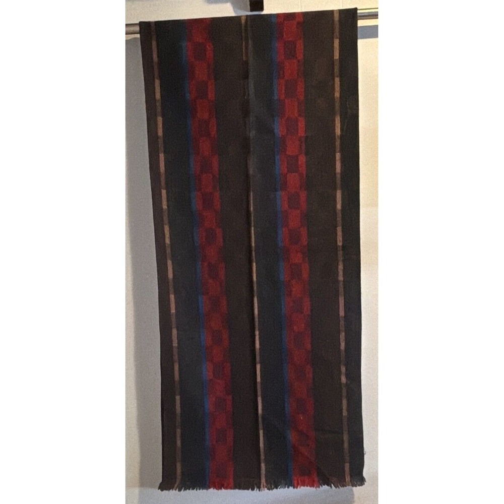 JH Collectibles Unisex Wool Scarf 7 Ft Long Maroon/blue/brown